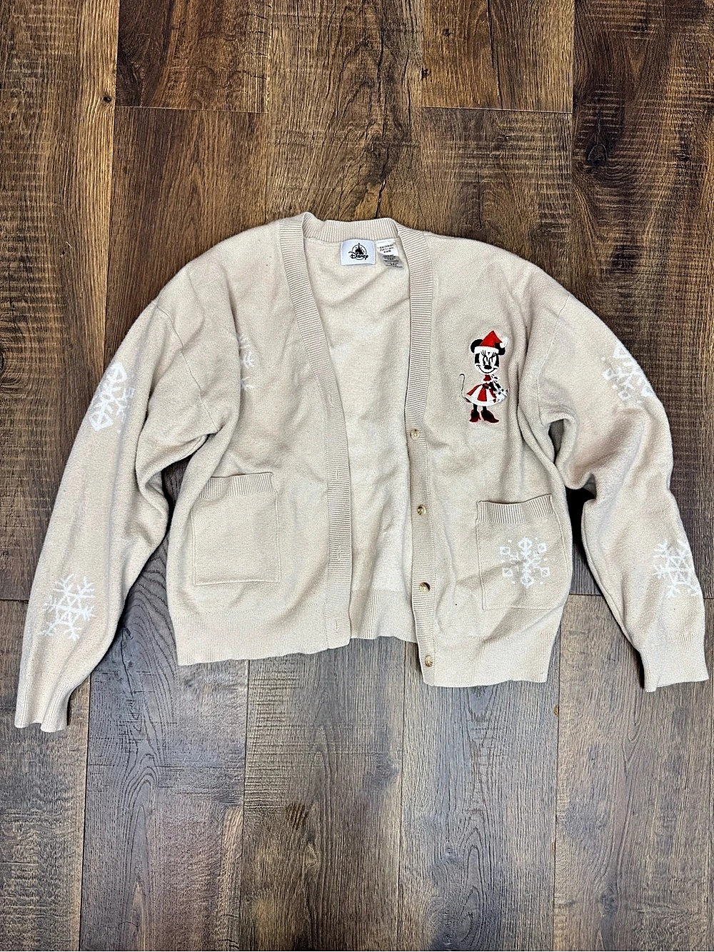 Disney Minnie Mouse Christmas Holiday Cardigan Size Medium